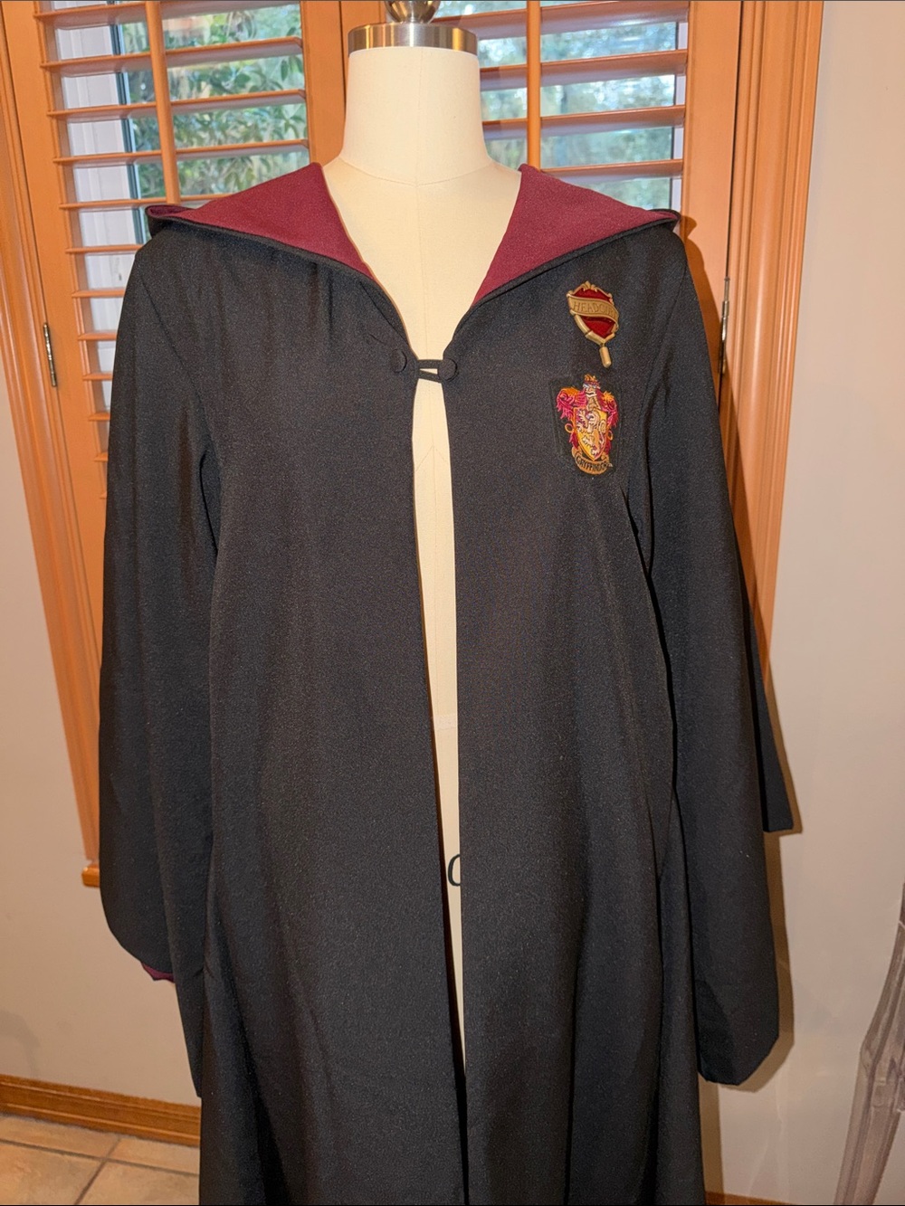 Embroidered Gryffindor Wizard Robe, HeadGirl Pin & Embroidered Scarf